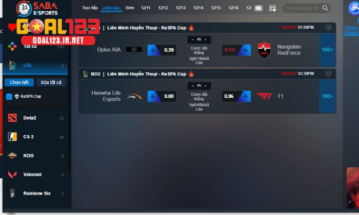 Cá cược Liên Minh Huyền Thoại tại Goal123 cập nhật tỷ lệ kèo thơm các giải đấu